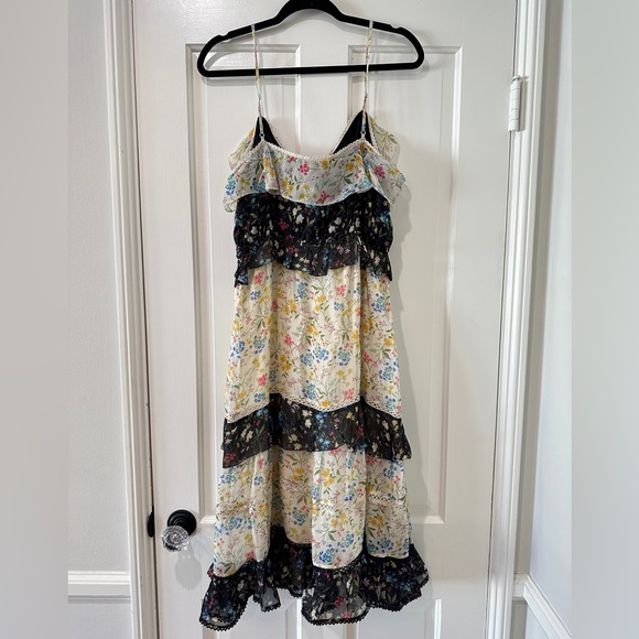 LOVE SAM tiered midi floral dress tassel - Picture 14 of 16